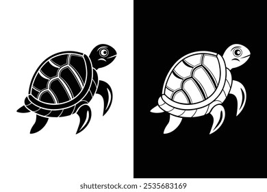 Tortoise  icon vector black silhouette on a white background.