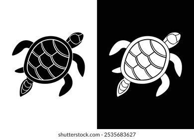 Tortoise  icon vector black silhouette on a white background.