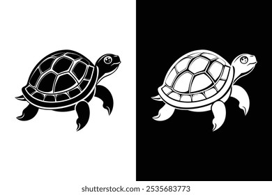 Tortoise  icon vector black silhouette on a white background.