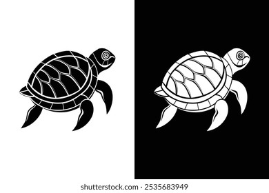 Tortoise  icon vector black silhouette on a white background.