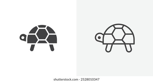 Tortoise icon vector icon set in black and white color.