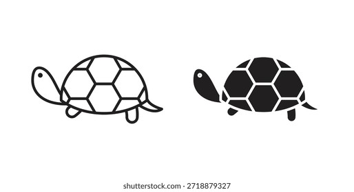 Tortoise icons set isolated on white background flat vector illustration.