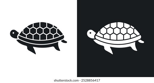 Tortoise icons. solid style vector