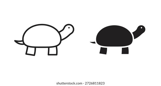 Colección de Vector de iconos de tortuga para Diseños web. iconos planos