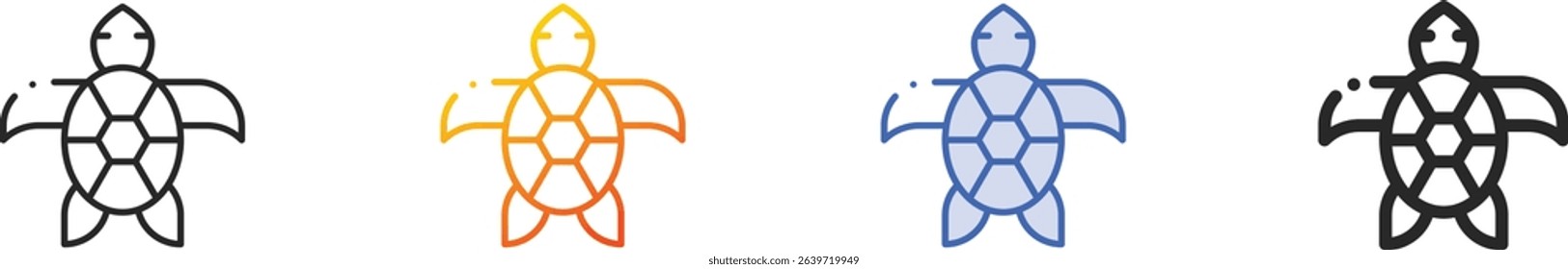 Tortoise icon.Thin Linear, Gradient, Blue Stroke and bold Style Design Isolated On White Background