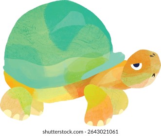 Tortoise Illustration in Abstract and Artsy Style