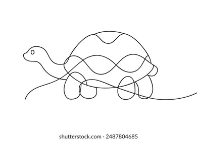 
Tortoise line with vector illustration on white background