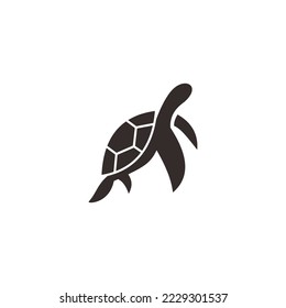 Tortoise logo, Turttle black vector