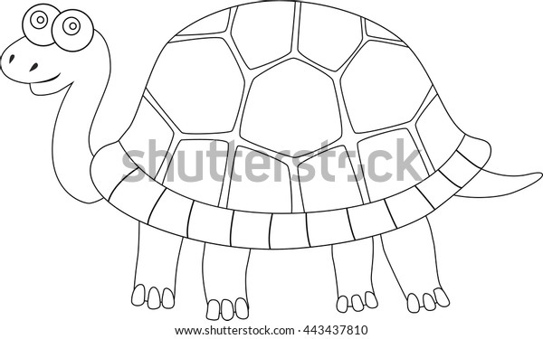 Tortoise Outline Stock Vector (Royalty Free) 443437810 | Shutterstock