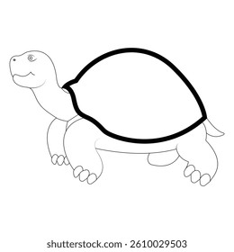 Tortoise outline vector illustration art book design black and white silhouette
