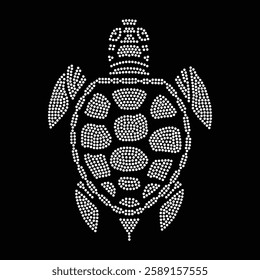 tortoise rhinestone t-shirt design vector template