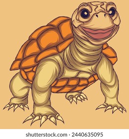 Tortoise and sea turtle vector illustration. Turtle Vector Illustration. Detailed vector illustration. Tortoise vector art.