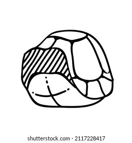 tortoise shell icon black and white vector illustration. Editable outline stroke.