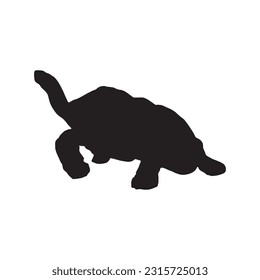 tortoise silhouette set collection isolated black on white background vector illustration