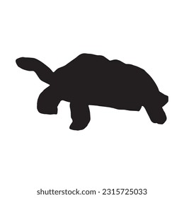 tortoise silhouette set collection isolated black on white background vector illustration