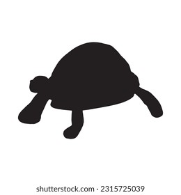 tortoise silhouette set collection isolated black on white background vector illustration