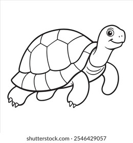 Tortoise silhouette vector art illustration.