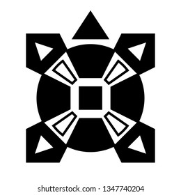 Tortoise is stylized like castle towers. Lines and blots. Black and white vector illustration in flat style.