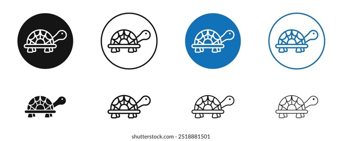 Tortoise vector icon in black and blue colors