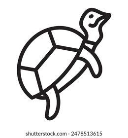 Tortoise Vector Line Icon Design