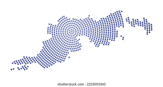Tortola dotted map. Digital style shape of Tortola. Tech icon of the island with gradiented dots. Modern vector illustration.