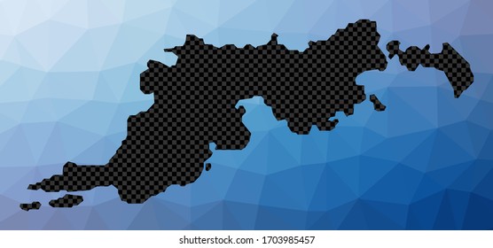 Geometrische Karte von Tortola. Stilform von Tortola im Low-Poly-Stil. Schöne Vektorillustration der Insel.