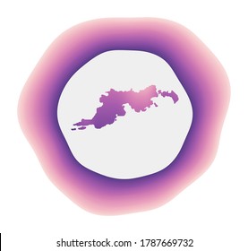 Tortola icon. Colorful gradient logo of the island. Purple red Tortola rounded sign with map for your design. Vector illustration.