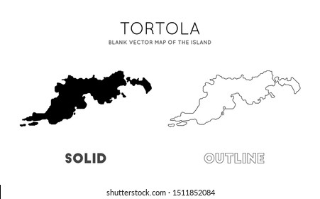 Tortola map. Blank vector map of the Island. Borders of Tortola for your infographic. Vector illustration.