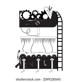 Torture Machine Used In Ancient Times.
Vector Illustration.
War Tool.
Punishment Machine