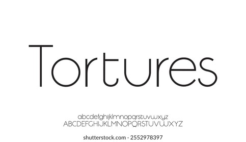 Tortures, minimal tech font letter set. Luxury vector typeface for company. Modern gaming fonts logo design.
