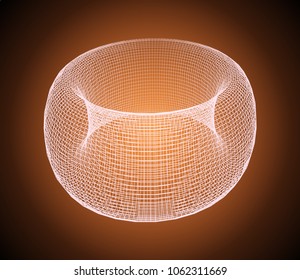 torus 3d shape. stock vector background
