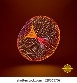 Torus. Connection Structure. Vector 3D Illustration.