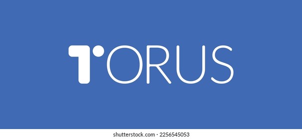 Torus cryptocurrency TBA Token, Cryptocurrency logo on isolated background with text.