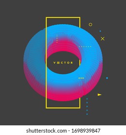 Torus. Element for design. 3d vector illustration for science, education or medicine. 