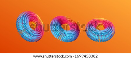 Torus. Element for design. 3d vector illustration for science, education or medicine. 