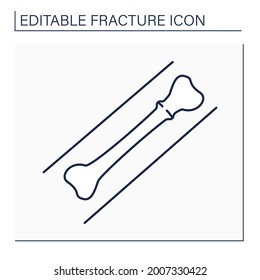 Torus fracture line icon. Buckle crush. Wrist injury. Healthcare concept. Isolated vector illustration. Editable stroke