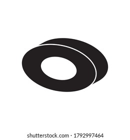 torus geometric shape icon over white background, silhouette style, vector illustration