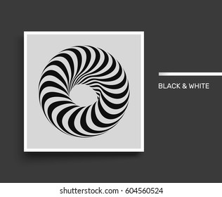 Torus. Infinity sign. Black and white. Textbook, booklet or notebook mockup. Business brochure. Cover design template. Vector Illustration. 