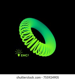 Torus. Molecular lattice. Connection structure. 3d Vector Illustration.
