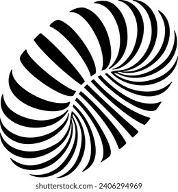 Torus optical illusion. Design op art element.