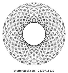 Torus Perforated Vector 01. Cart Old Chariot Isolated On White Background. A vector illustration Of A Torus.