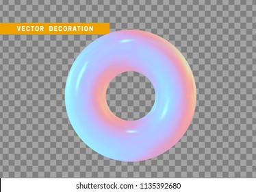 Torus, simple 3d shape isolated on transparent background. Volumetric round ring