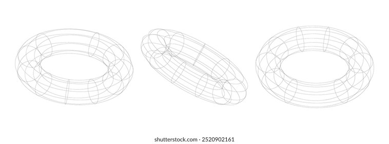 arames torus. formas vetoriais 3d