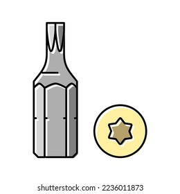 torx drive screwdriver bit color icon vector. torx drive screwdriver bit sign. isolated symbol illustration