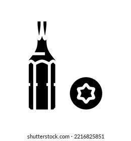 torx drive screwdriver bit glyph icon vector. torx drive screwdriver bit sign. isolated symbol illustration