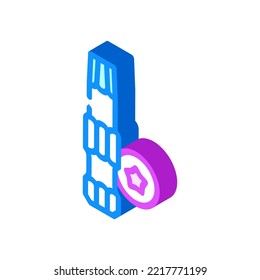 torx drive screwdriver bit isometric icon vector. torx drive screwdriver bit sign. isolated symbol illustration