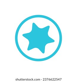 Torx, screw head icon on white background. Symbol. From blue icon set