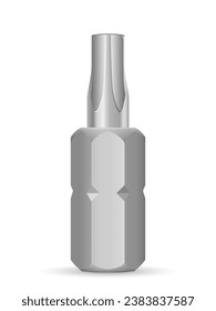 Torx screwdriver bit on a white background. Vector illustration.