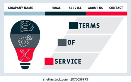 TOS - Terms Of Service acronym. business concept background.  vector illustration concept with keywords and icons. lettering illustration with icons for web banner, flyer