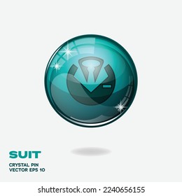 Botón brillante azul de Tosca con elemento logotipo de traje